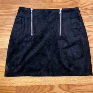 Black suede skirt
